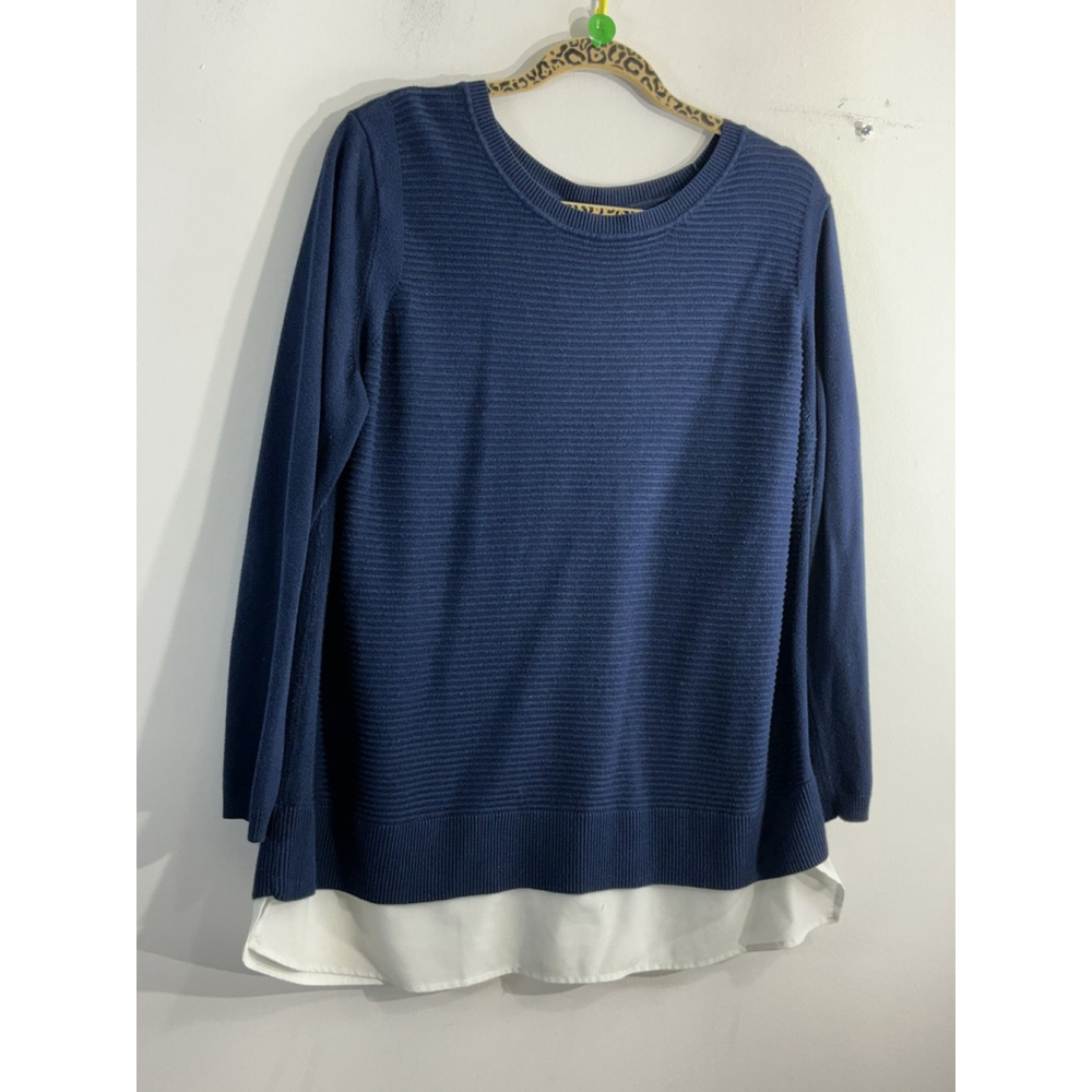 Womans Hilary Radley Sweater Pullover XXL Navy Long Sleeve Crew Neck